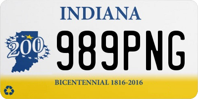 IN license plate 989PNG