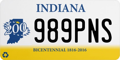 IN license plate 989PNS