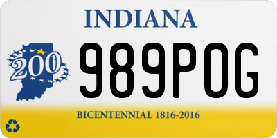 IN license plate 989POG