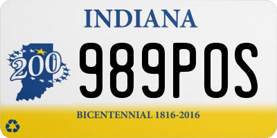 IN license plate 989POS