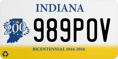 IN license plate 989POV