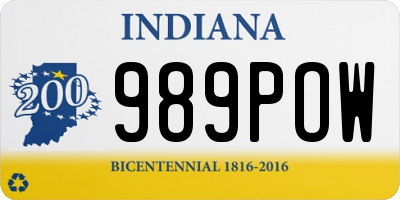 IN license plate 989POW