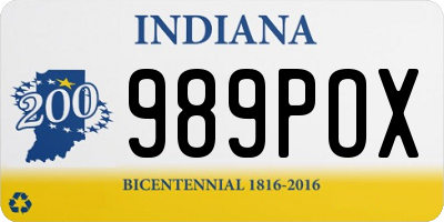 IN license plate 989POX