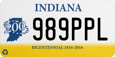 IN license plate 989PPL