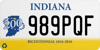 IN license plate 989PQF