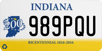 IN license plate 989PQU