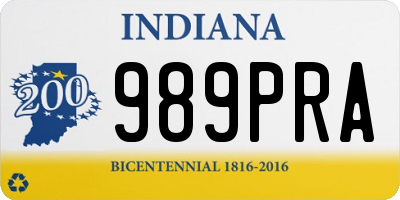IN license plate 989PRA