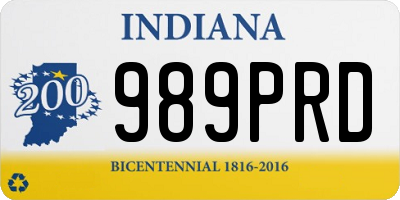 IN license plate 989PRD