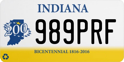 IN license plate 989PRF