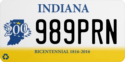 IN license plate 989PRN