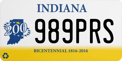 IN license plate 989PRS