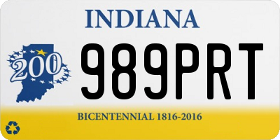 IN license plate 989PRT