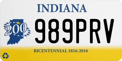 IN license plate 989PRV