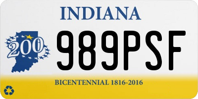 IN license plate 989PSF
