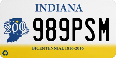 IN license plate 989PSM