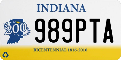 IN license plate 989PTA