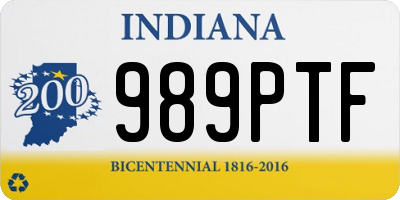 IN license plate 989PTF