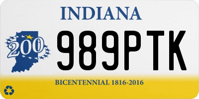 IN license plate 989PTK