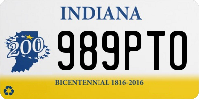 IN license plate 989PTO