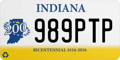 IN license plate 989PTP