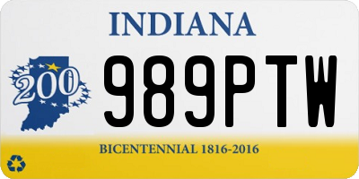 IN license plate 989PTW