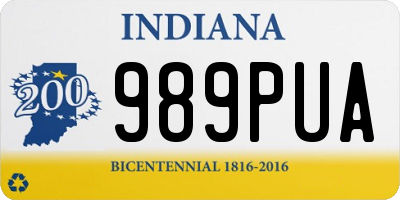 IN license plate 989PUA