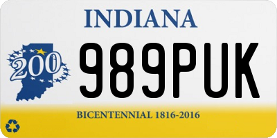 IN license plate 989PUK