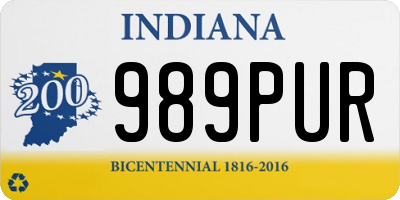 IN license plate 989PUR