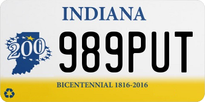 IN license plate 989PUT