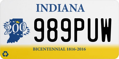 IN license plate 989PUW