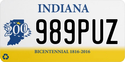 IN license plate 989PUZ