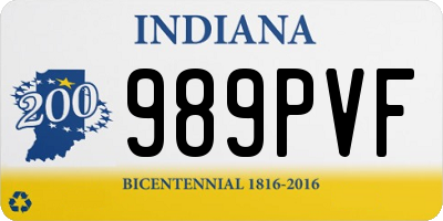 IN license plate 989PVF