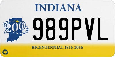 IN license plate 989PVL