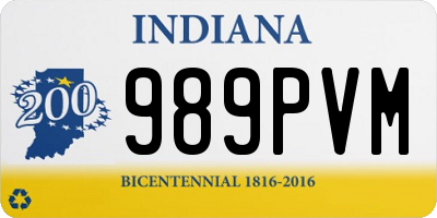 IN license plate 989PVM