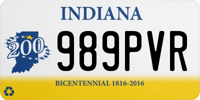 IN license plate 989PVR