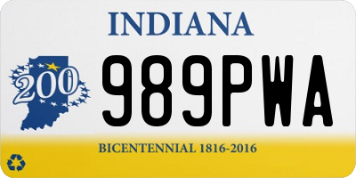 IN license plate 989PWA
