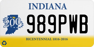IN license plate 989PWB