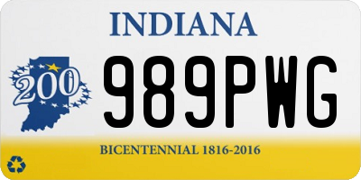 IN license plate 989PWG