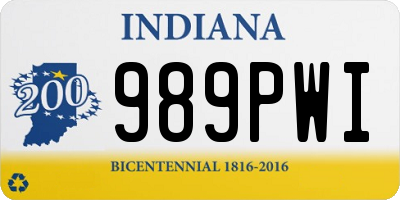 IN license plate 989PWI