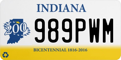 IN license plate 989PWM