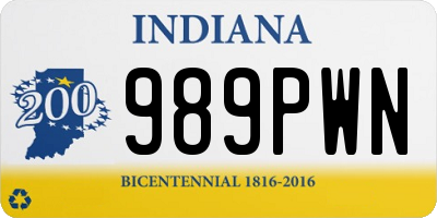 IN license plate 989PWN