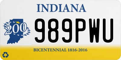 IN license plate 989PWU