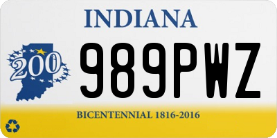 IN license plate 989PWZ