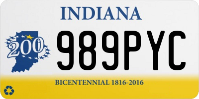 IN license plate 989PYC