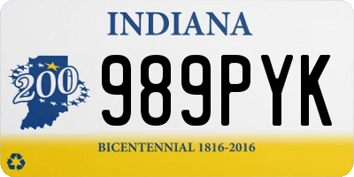 IN license plate 989PYK