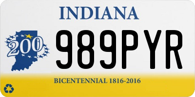 IN license plate 989PYR