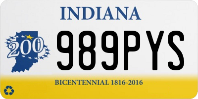IN license plate 989PYS