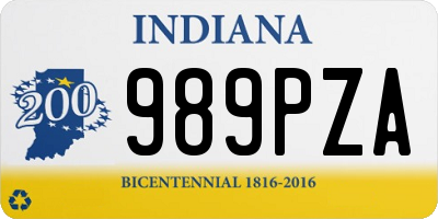 IN license plate 989PZA