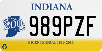 IN license plate 989PZF