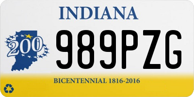 IN license plate 989PZG